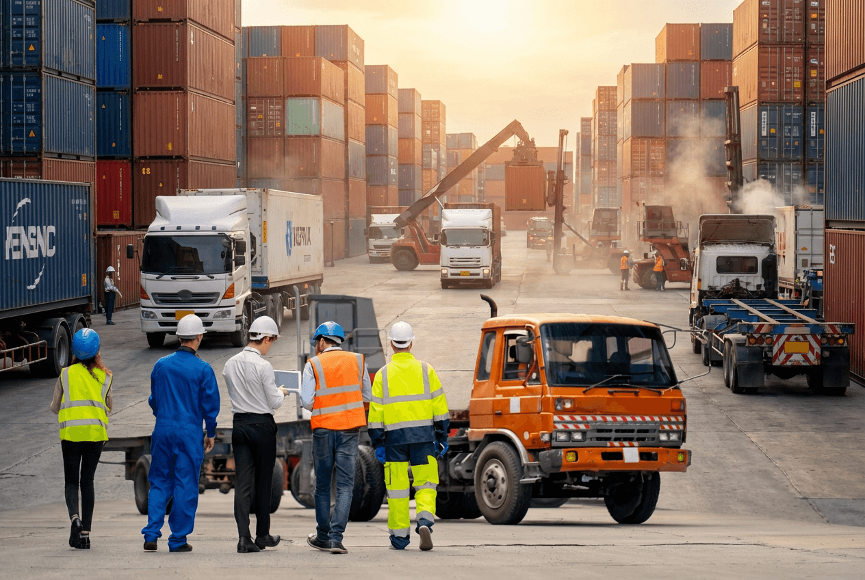 Highway and routes visual used as a backdrop for logistics KPIs and stories.