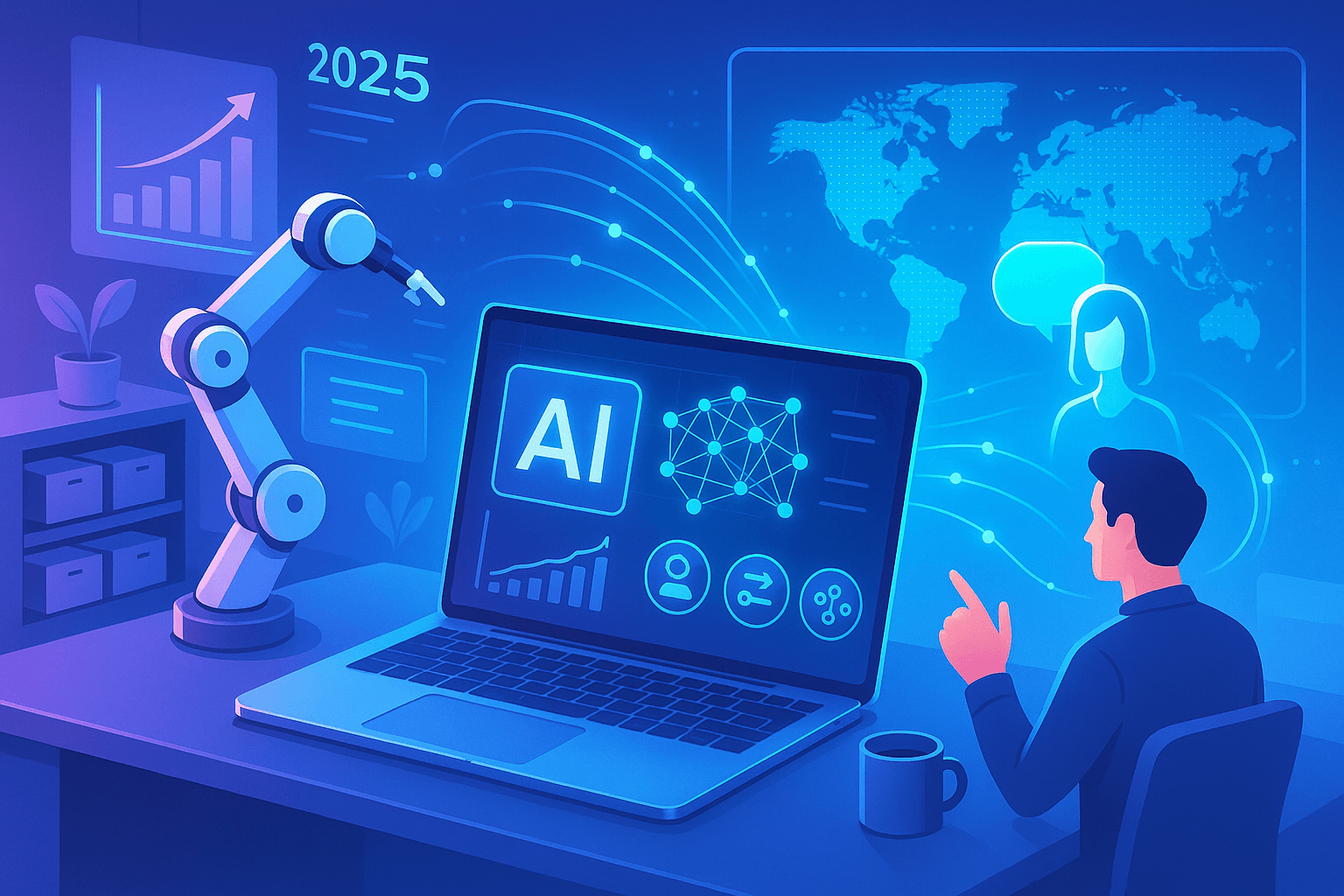 IA y Automatización: Tendencias Tecnológicas Globales para PYMEs en 2025